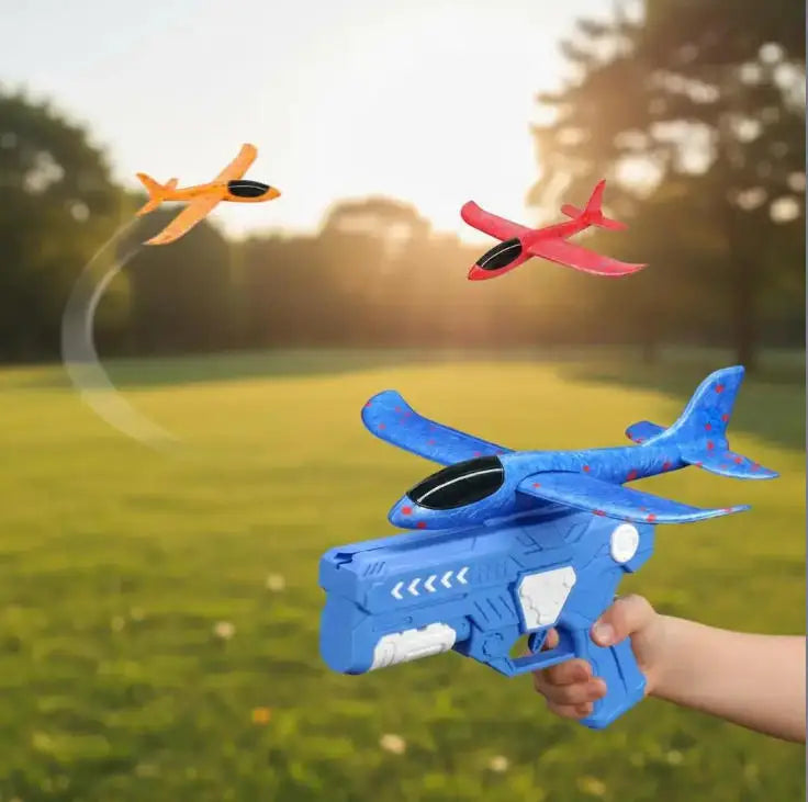 Avion en mousse à catapulte, pistolet à feu, sports de plein air, jouet planeur volant à lancer à la main pour garçons et filles