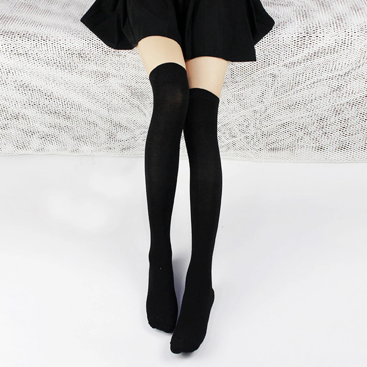 1/6 paires de bas rayés pour femmes, chaussettes hautes japonaises tendance, chaussettes fines et chaudes à rayures noires et blanches
