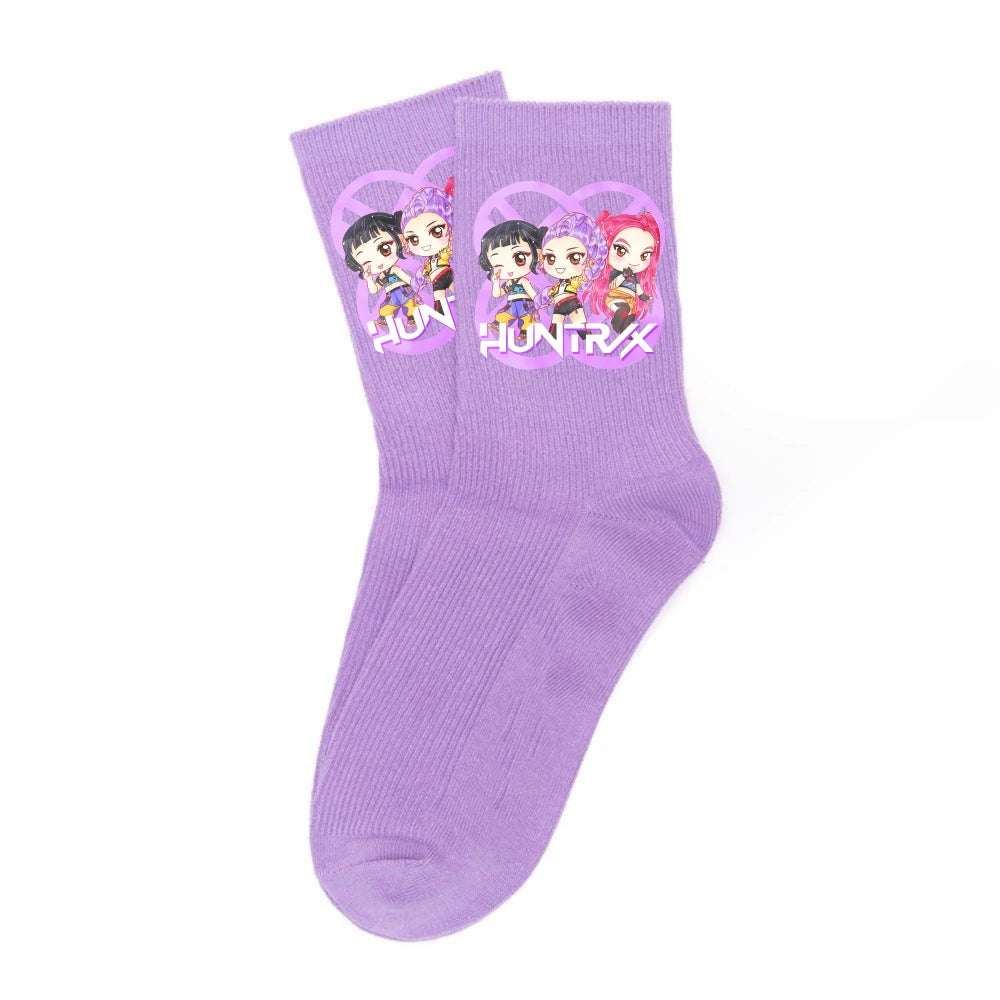 Chaussettes Kpop Demon Hunters neuves, douces, épaisses et chaudes, idéales pour les activités sportives et de plein air, en automne et en hiver, pour filles et enfants. Cadeau d'anniversaire idéal.