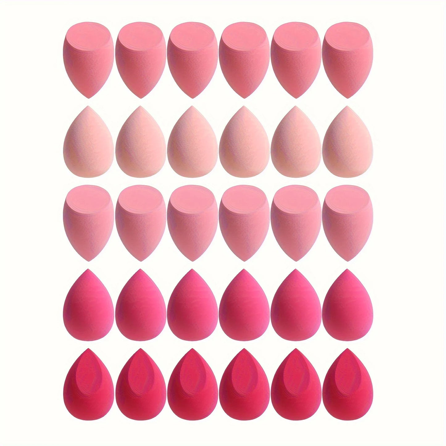 Ensemble de 7 ou 18 éponges à maquillage, adaptées à l'application de crèmes BB et de poudres liquides. Éponge à maquillage double usage (sec ou humide).
