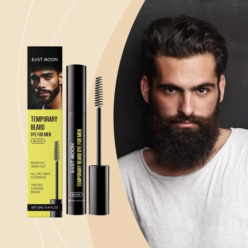 Teinture temporaire pour barbe et sourcils, couleur noire naturelle longue durée, stylo correcteur de moustache, stylo de teinture pour barbe résistant à l'eau