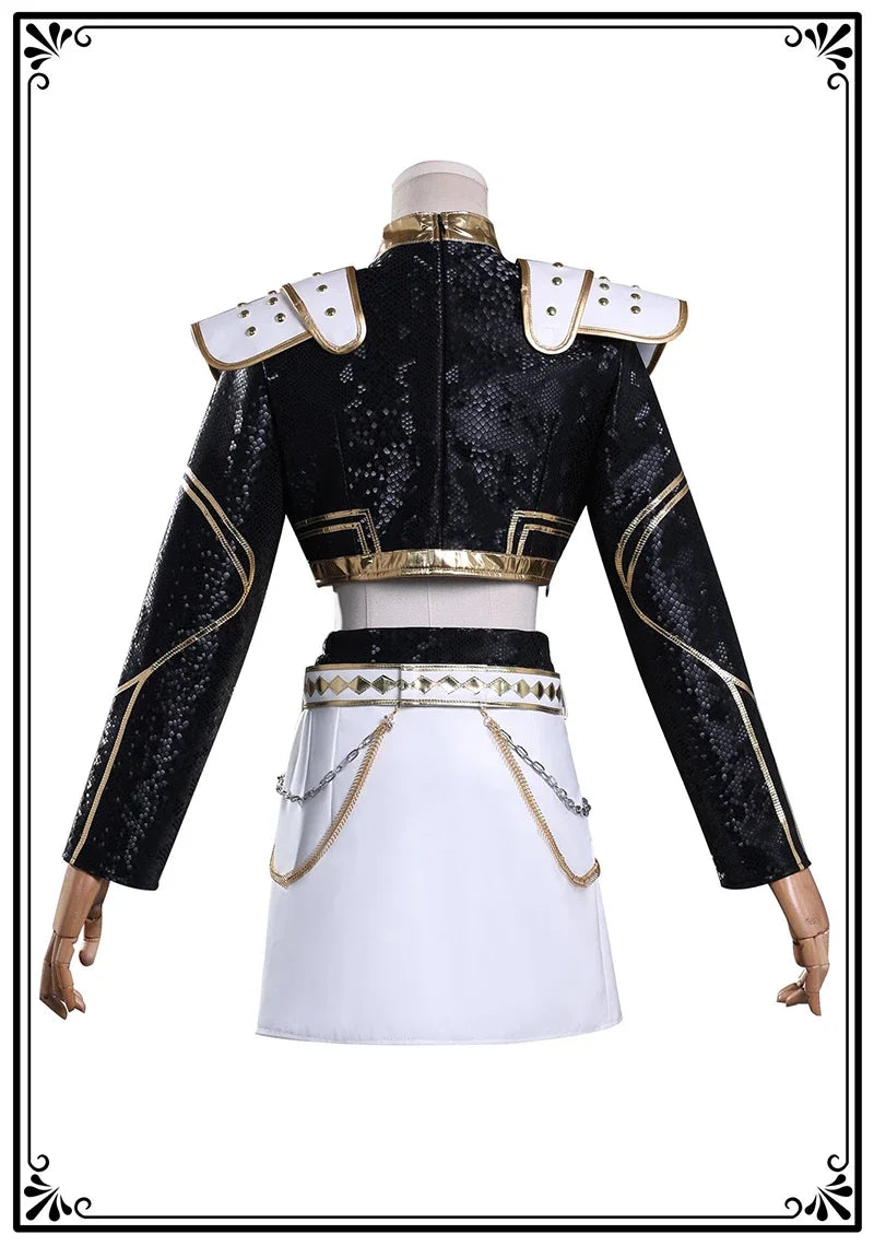 Costume de cosplay K-Pop Rumi Zoey Mira noir et doré, perruque, tenue pour fille, déguisement pour Halloween ou jeu de rôle