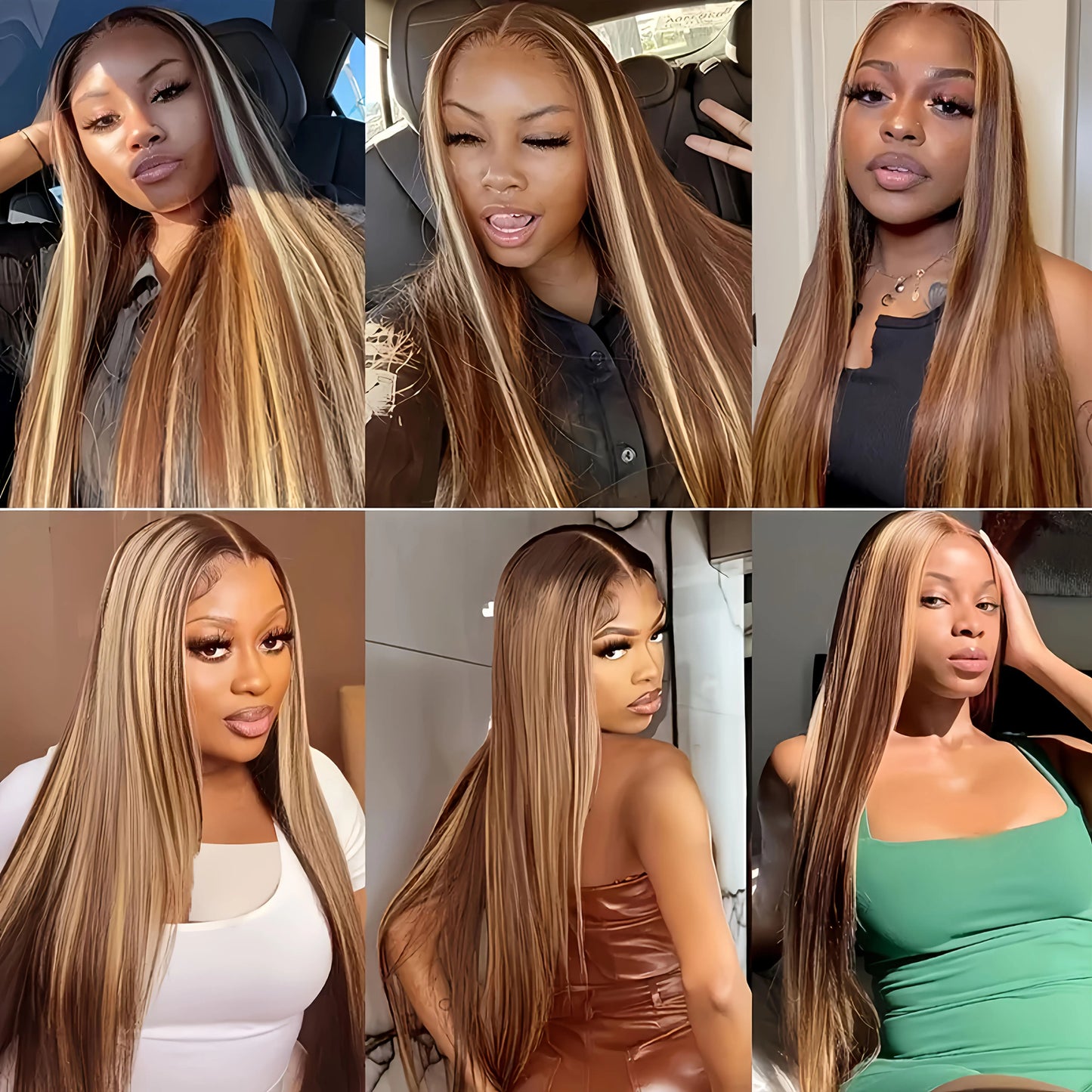 Perruque en cheveux humains lisses avec mèches ombrées, perruque frontale en dentelle HD 13x6, 100 % cheveux humains, densité 200, perruque brésilienne pré-épilée 13x4