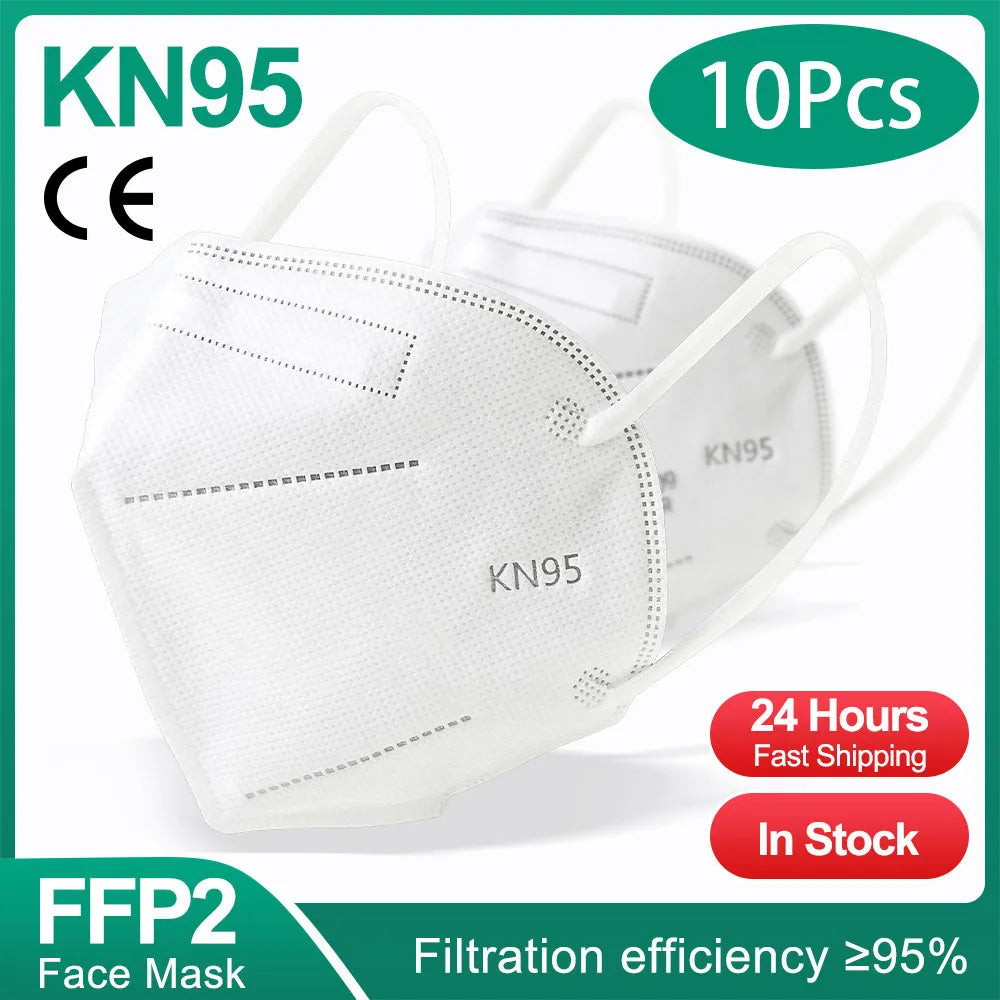 Masques FFP2 KN95 (10-200 pièces) - Masques KN95 - Filtre 5 couches - Masques chirurgicaux homologués - Masque FFP2 noir réutilisable