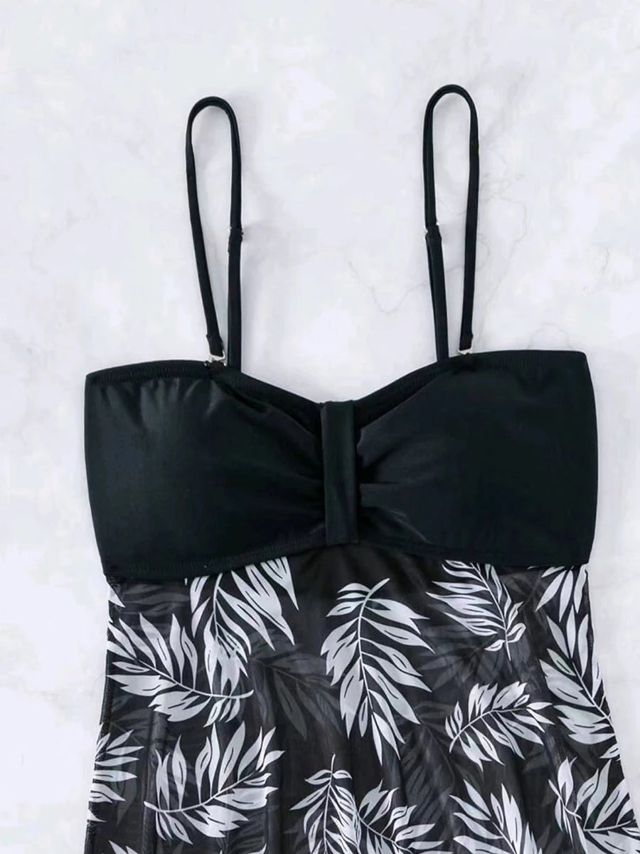 Robe courte avec short intégré, maillot de bain femme, rembourré, imprimé, tenue de plage été