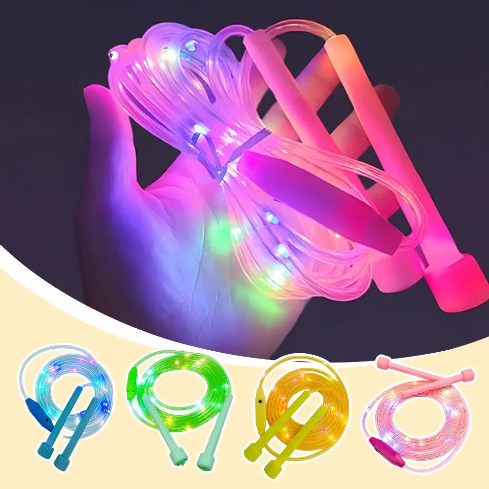 Corde à sauter lumineuse en plastique pour enfants, corde à sauter colorée pour élèves