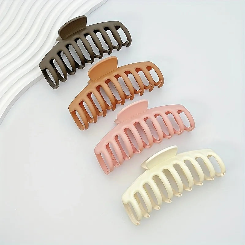Lot de 4 pinces à cheveux Keel de 11 cm (4,33 pouces), grandes, antidérapantes et épaisses, en plastique mat, pour chignon rapide. Accessoires pour cheveux pour femmes.
