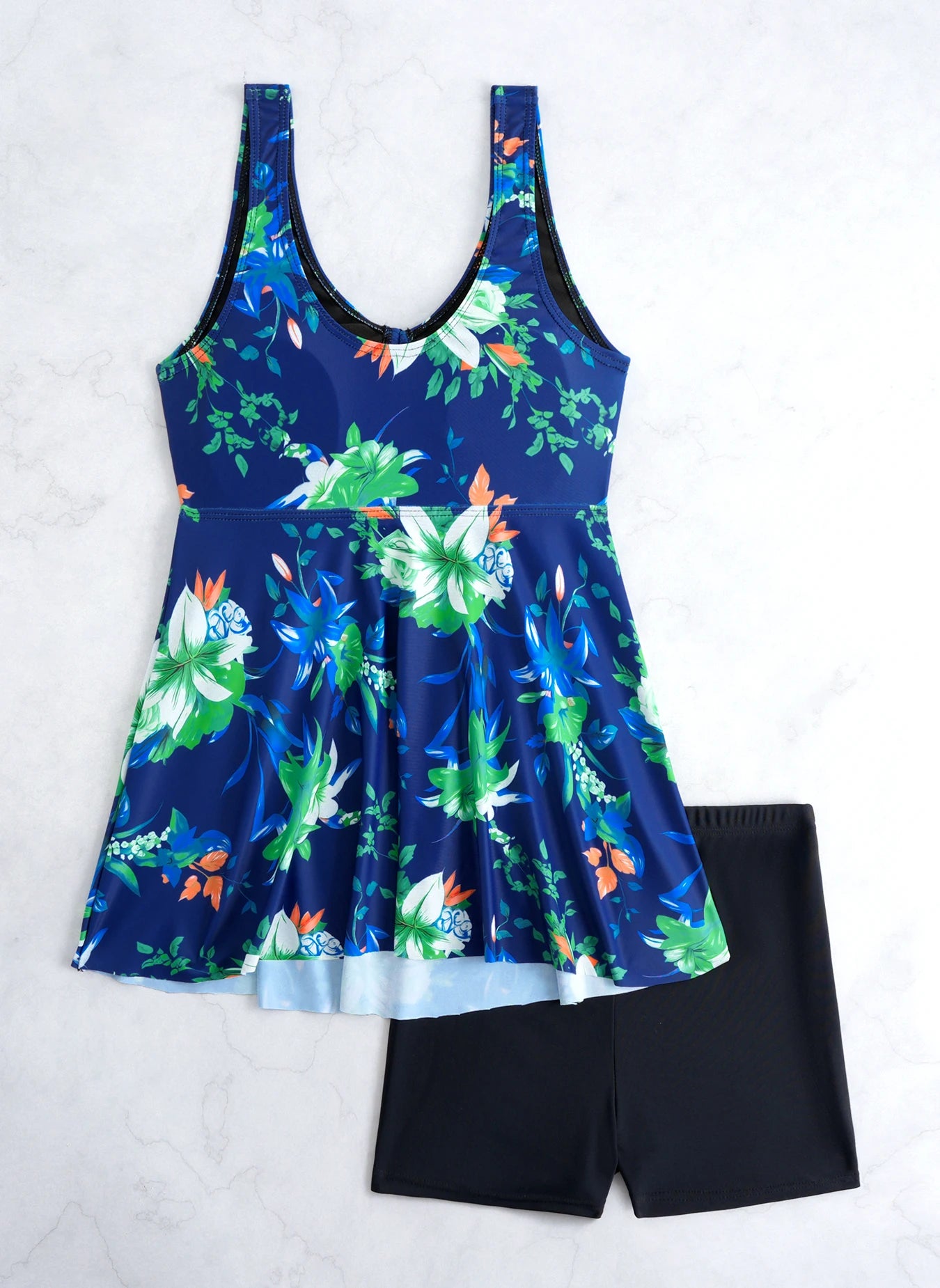 Maillot de bain deux pièces imprimé  pour femme, ensemble tankini, robe de plage, maillot de bain, tenue de plage XXL