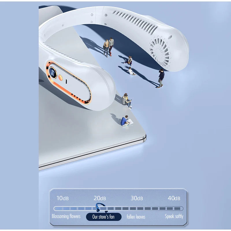 Nouveau ventilateur de cou USB rechargeable 8000 mAh, portable, sans pales, mini ventilateur de refroidissement, sans feuilles, pour usage personnel en extérieur