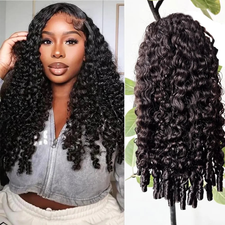 Perruque bouclée birmane en cheveux humains, ondulation profonde, perruque frontale en dentelle 13x6 HD, perruque brésilienne originale de 40 pouces pour femmes noires