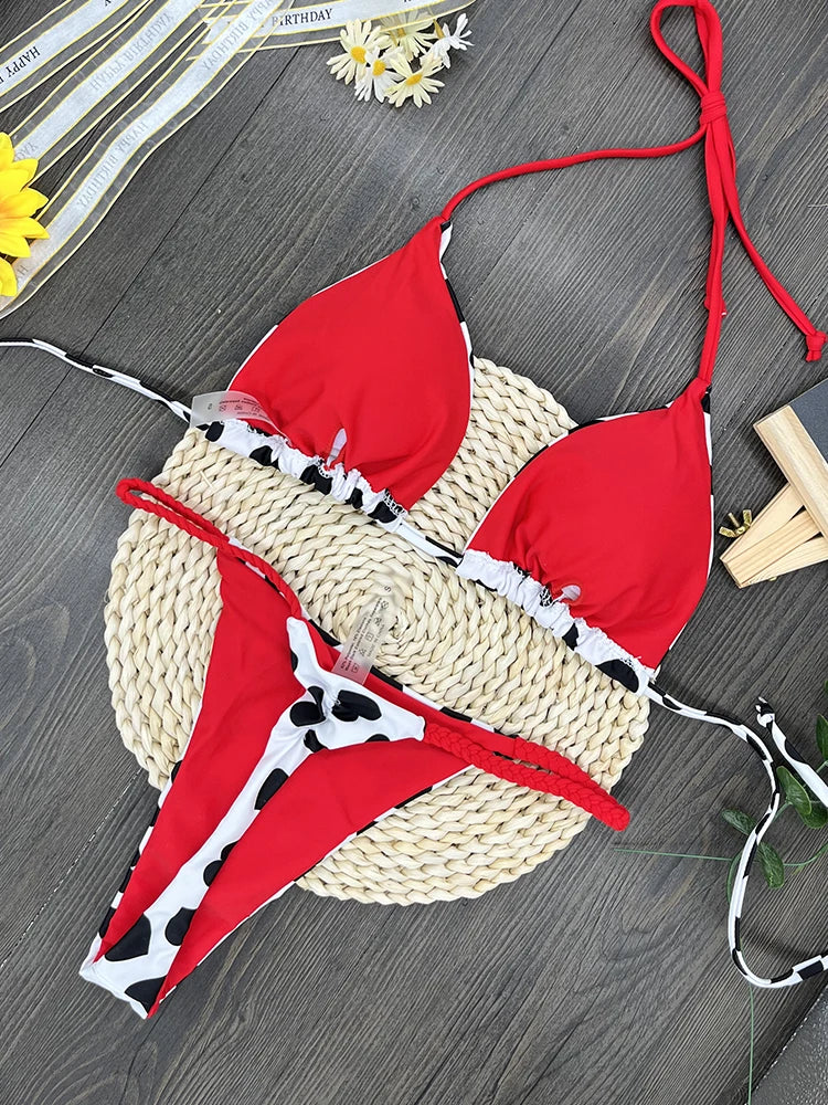 Maillot de bain bikini taille haute, string sexy, imprimé zèbre, maillot de bain brésilien femme , nouveautés bikini