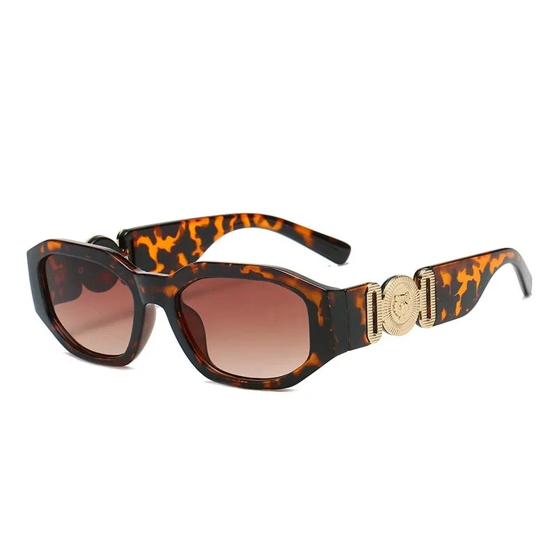 Lunettes de soleil rectangulaires pour hommes et femmes, lunettes de soleil carrées, style vintage rétro, protection UV400