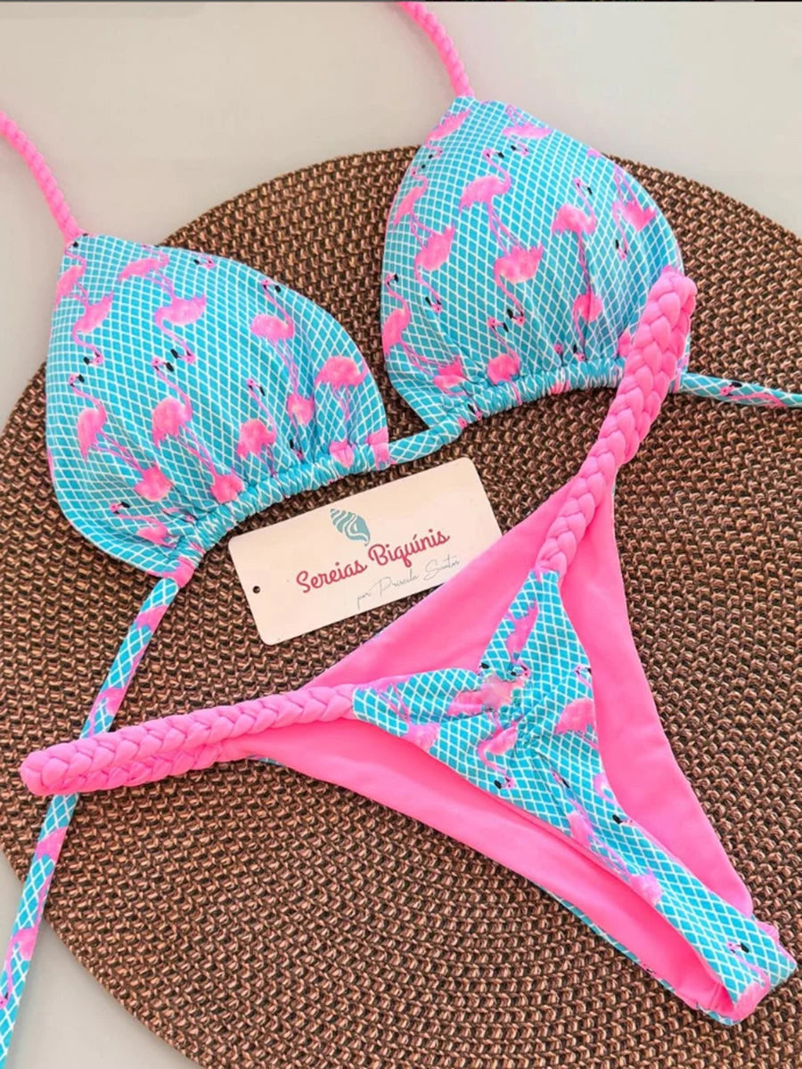 Micro-bikinis 2026 Maillot de bain femme, nouveau maillot de bain sexy, ensemble bikini dos nu, bikini brésilien, string, tenue de plage et de soirée