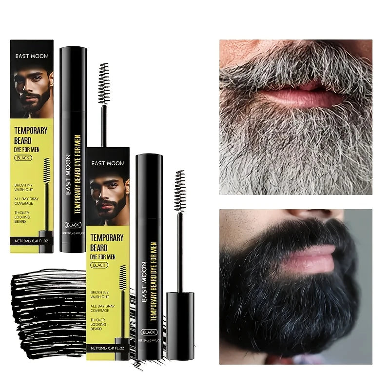 Teinture temporaire pour barbe et sourcils, couleur noire naturelle longue durée, stylo correcteur de moustache, stylo de teinture pour barbe résistant à l'eau