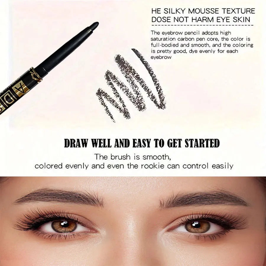 Crayon eye-liner noir longue tenue, waterproof, anti-bavures et anti-transpiration, pour un maquillage des yeux audacieux, lot de 3 ou 9 pièces. Cadeau idéal.