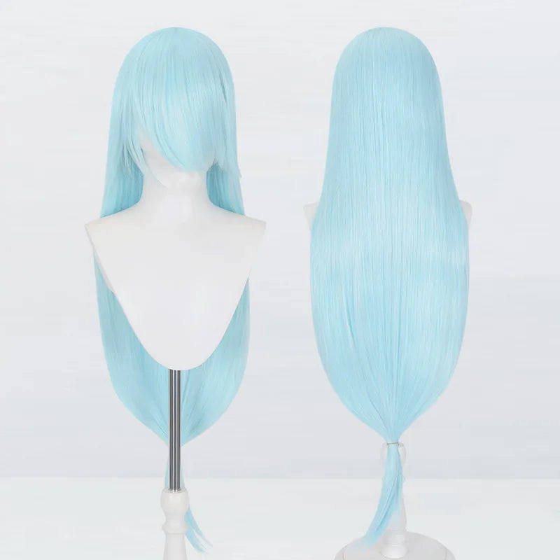 Perruque synthétique pour cosplay, 120 cm de long, lisse, multicolore, avec queue de loup inspirée de la mante religieuse et du renard, idéale pour une soirée costumée d'anime.