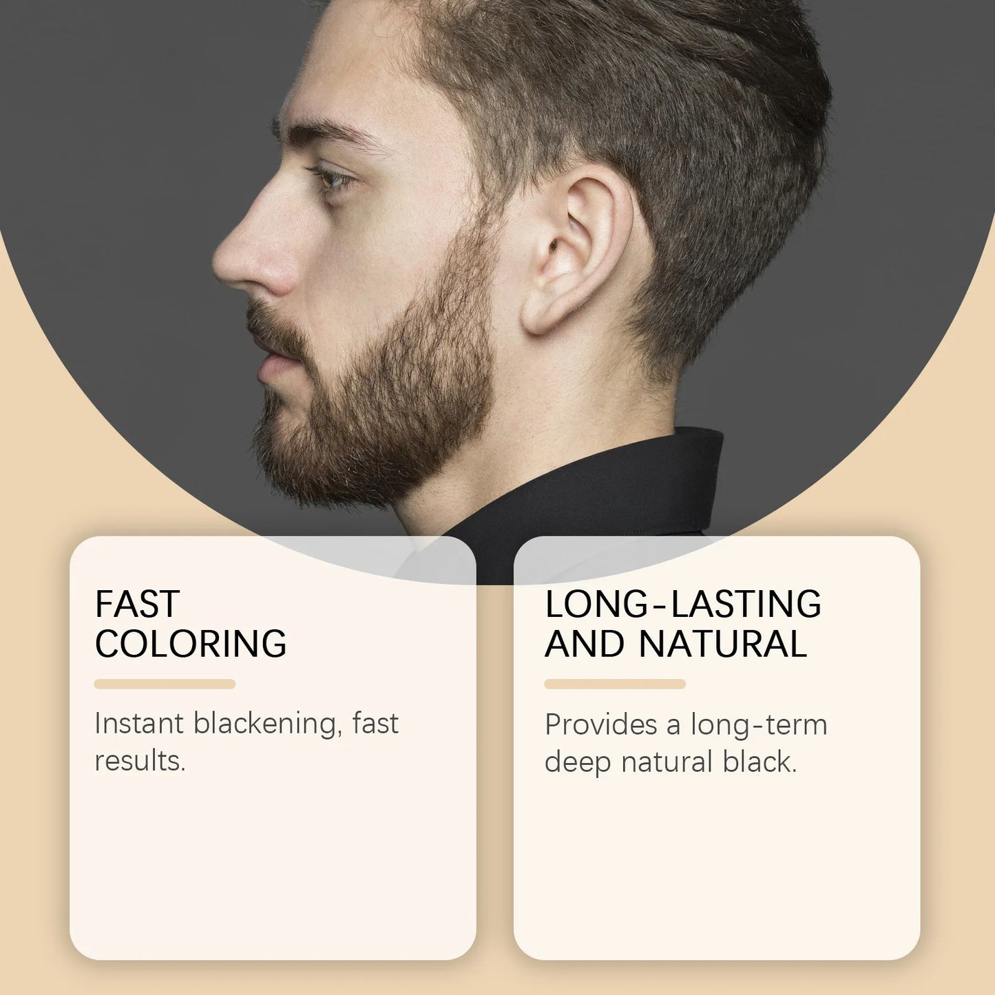 Teinture pour barbe East Moon Natural Black pour hommes : stylo colorant permanent, imperméable et portable, pour une barbe et une moustache impeccables.