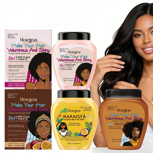 Crème revitalisante sans rinçage à la kératine végétale et à l'huile d'argan - Répare et contrôle les frisottis pour cheveux bouclés secs et abîmés - Sublime la brillance