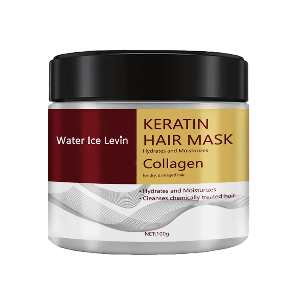 Masque capillaire collagène-kératine, soin hydratant double action, contrôle du sébum, douceur, lissage, anti-frisottis, réparation des cheveux abîmés, revitalisant