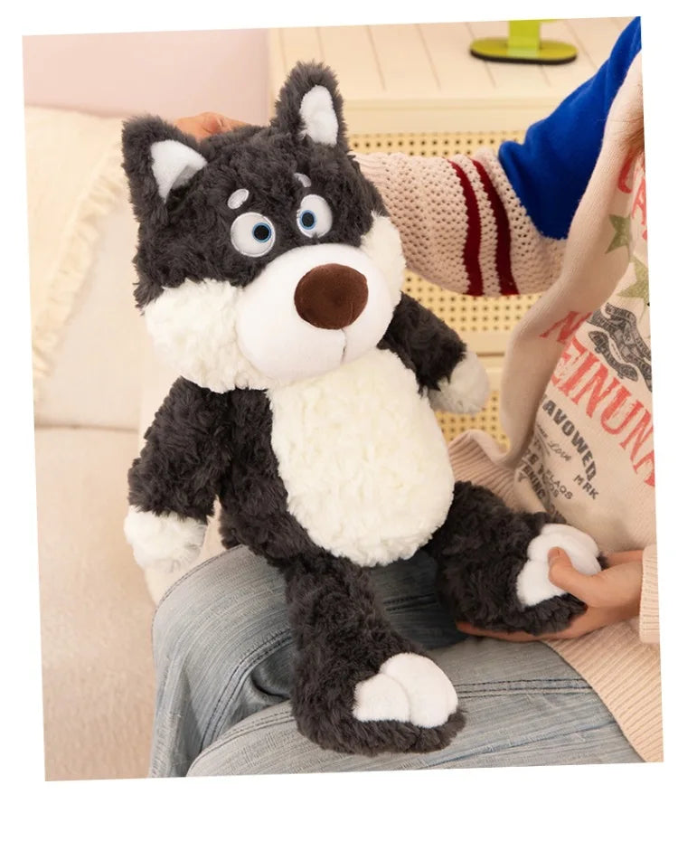 Loup en peluche Kawaii, animal en peluche mignon et doux
