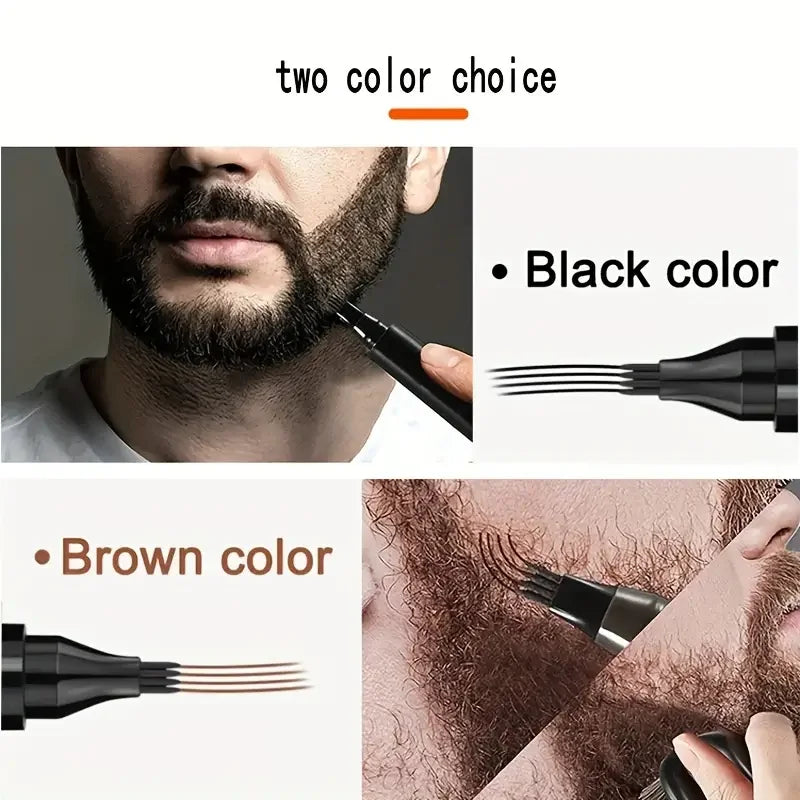 Kit de mise en forme de barbe: stylo à barbe, pinceau rehausseur, outils de coloration et de modelage, crayon à barbe imperméable pour cheveux noirs et bruns, cosmétique pour homme