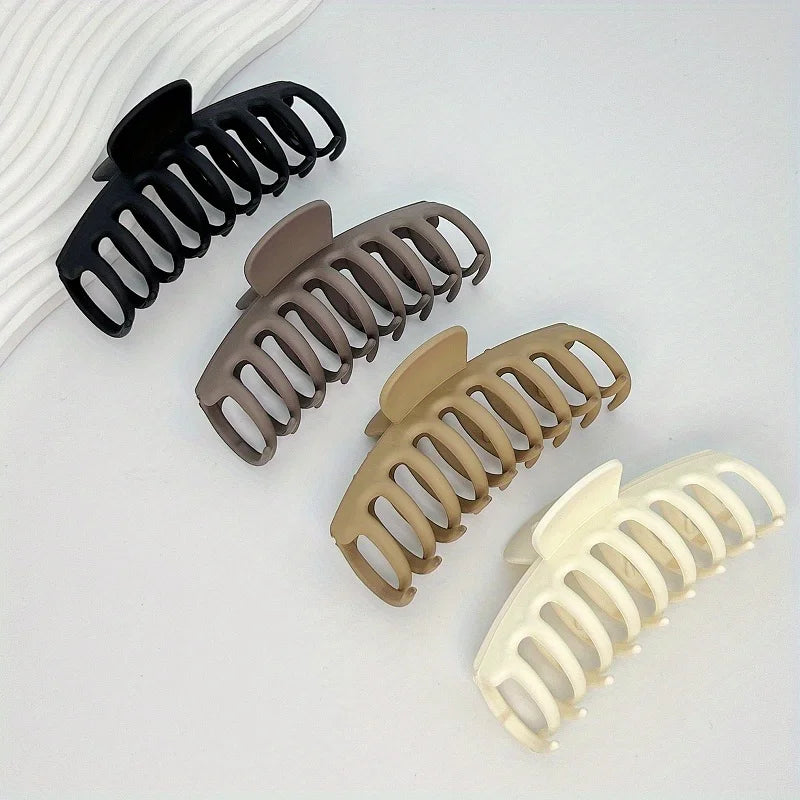 Lot de 4 pinces à cheveux Keel de 11 cm (4,33 pouces), grandes, antidérapantes et épaisses, en plastique mat, pour chignon rapide. Accessoires pour cheveux pour femmes.