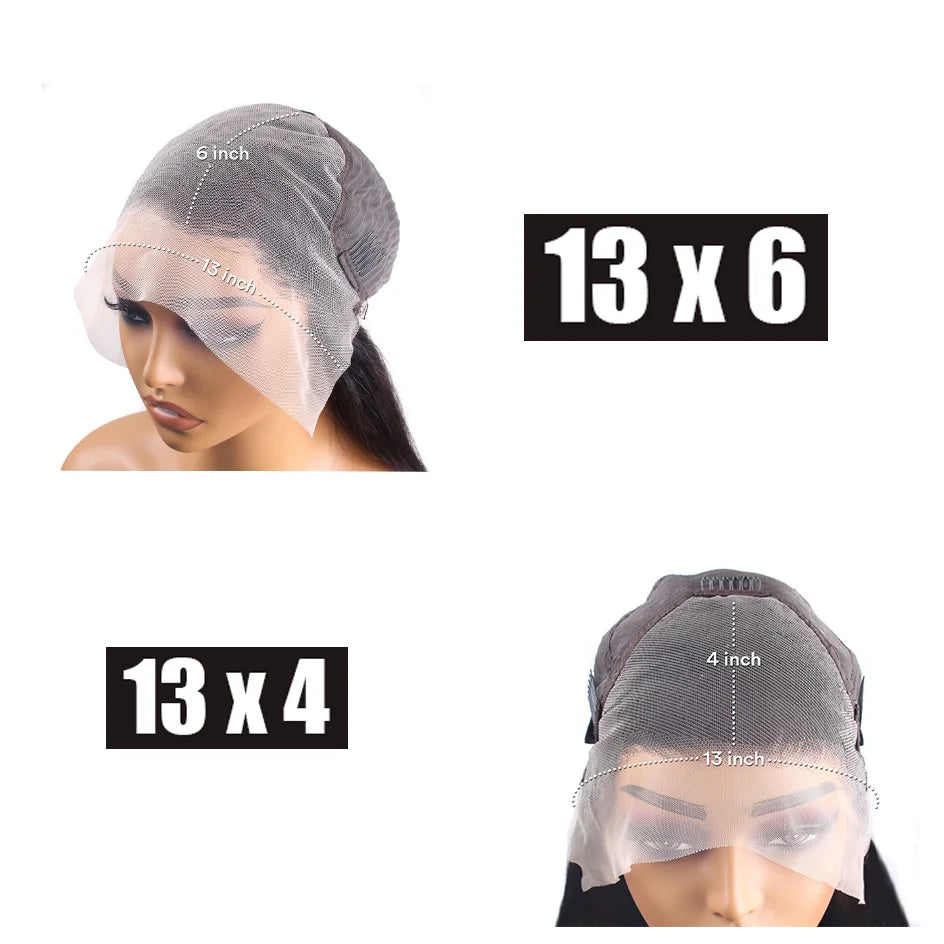Perruque en cheveux humains lisses avec mèches ombrées, perruque frontale en dentelle HD 13x6, 100 % cheveux humains, densité 200, perruque brésilienne pré-épilée 13x4
