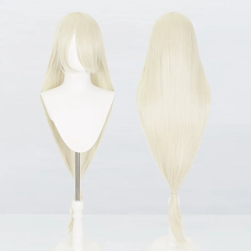 Perruque synthétique pour cosplay, 120 cm de long, lisse, multicolore, avec queue de loup inspirée de la mante religieuse et du renard, idéale pour une soirée costumée d'anime.