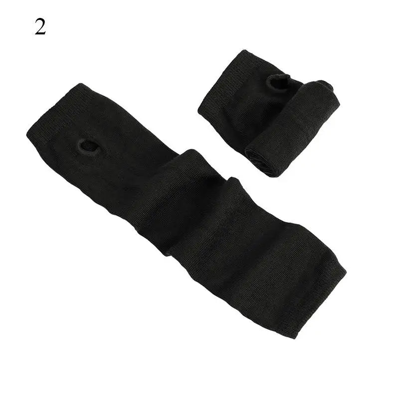 Gants chauds rayés en maille pour femmes et filles, mitaines sans doigts couvrant les coudes, couvrant les bras et les coudes.