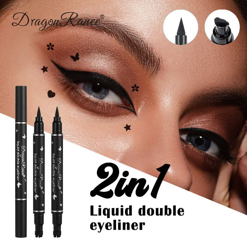 Dragon Ranee Double tête Star Seal Eyeliner imperméable non bavurant novice coeur prune embelli eye-liner queue
