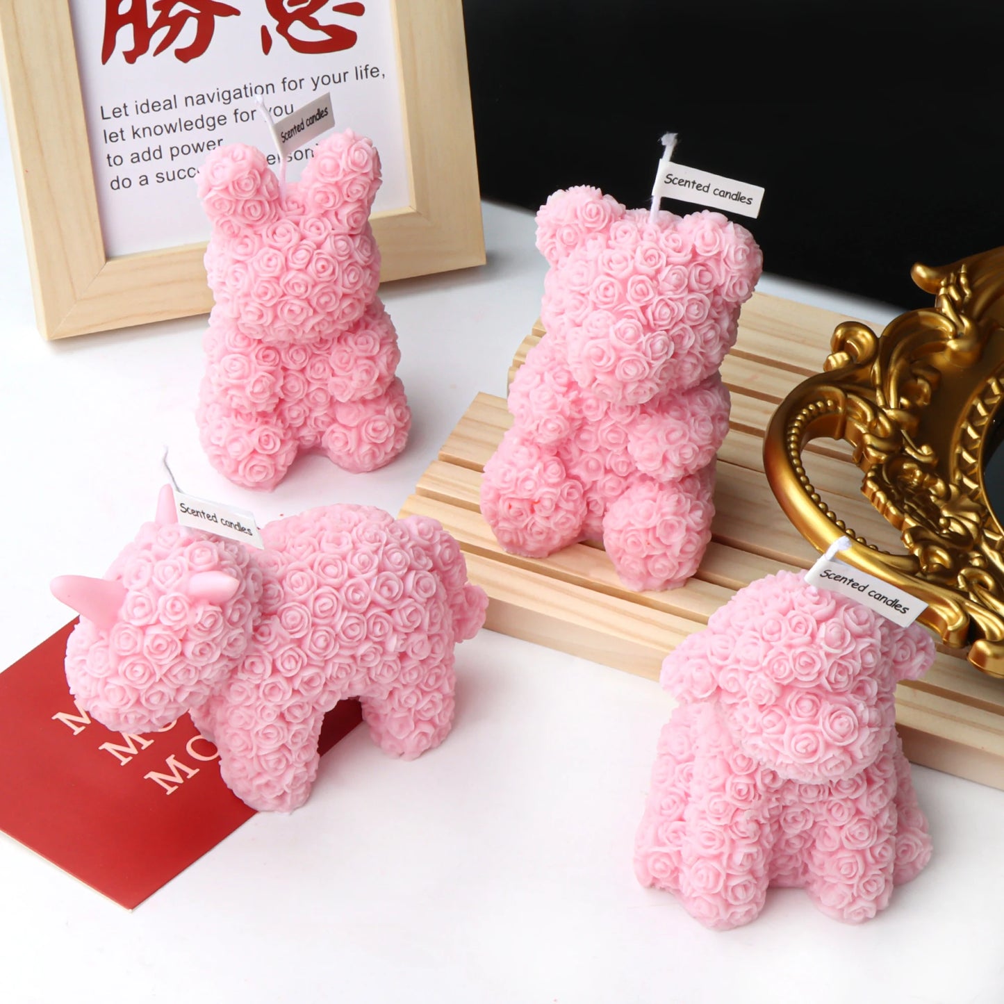 Bougie parfumée 3D Ours Lapin Mignon - Bougie Licorne Rêveuse à Faire Soi-même - Décoration - Cadeaux Faits Main - Décoration Intérieure - Cadeaux de Mariage