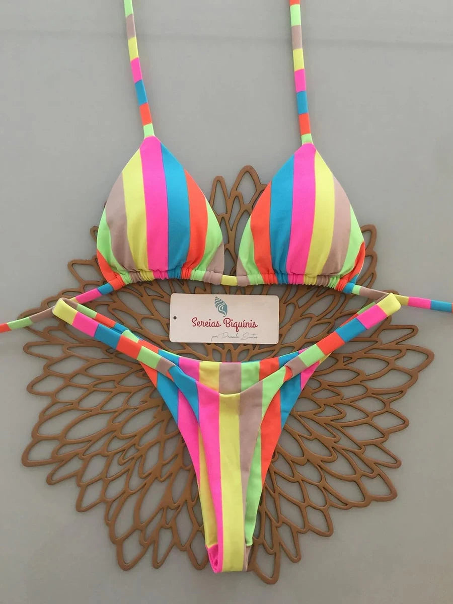 Micro-bikinis 2026 Maillot de bain femme, nouveau maillot de bain sexy, ensemble bikini dos nu, bikini brésilien, string, tenue de plage et de soirée
