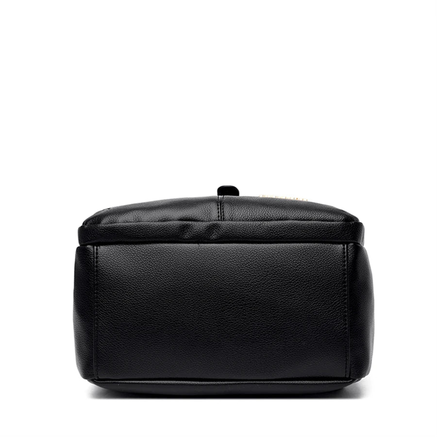Sacs à dos de luxe en cuir pour femmes et filles, sac à dos décontracté noir vintage, sac d'école pour filles, sac à dos Mochila