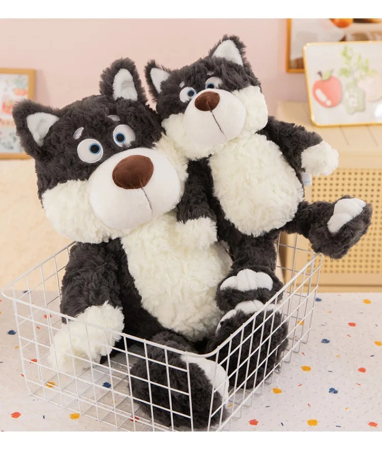 Loup en peluche Kawaii, animal en peluche mignon et doux