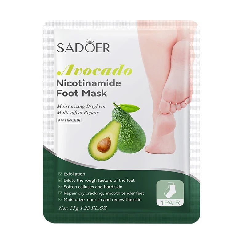 6 paires de masques pour les pieds SADOER Fruits, masque exfoliant hydratant pour les pieds, soin spa des pieds et pédicure.