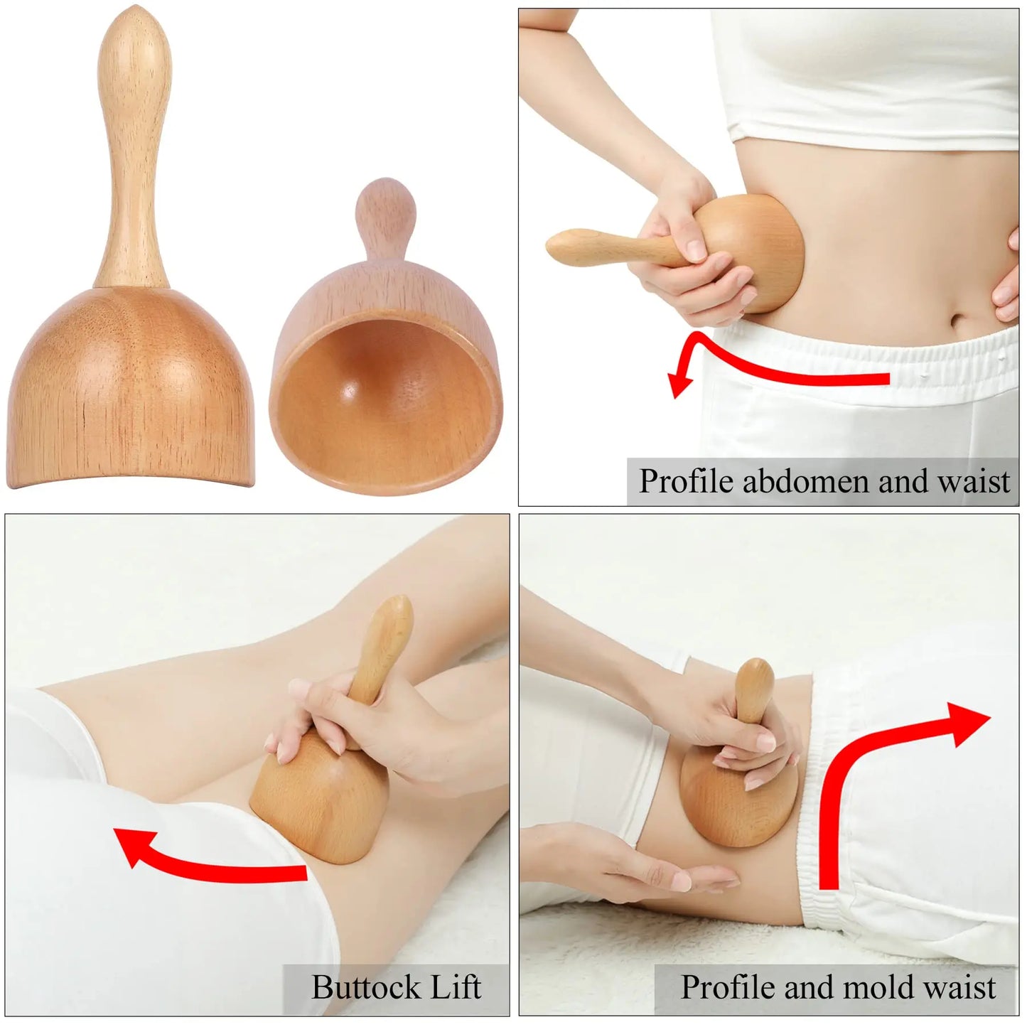 1 ou 3 rouleaux de massage en bois pour drainage lymphatique, outils de massage Gua Sha en bois pour le remodelage corporel