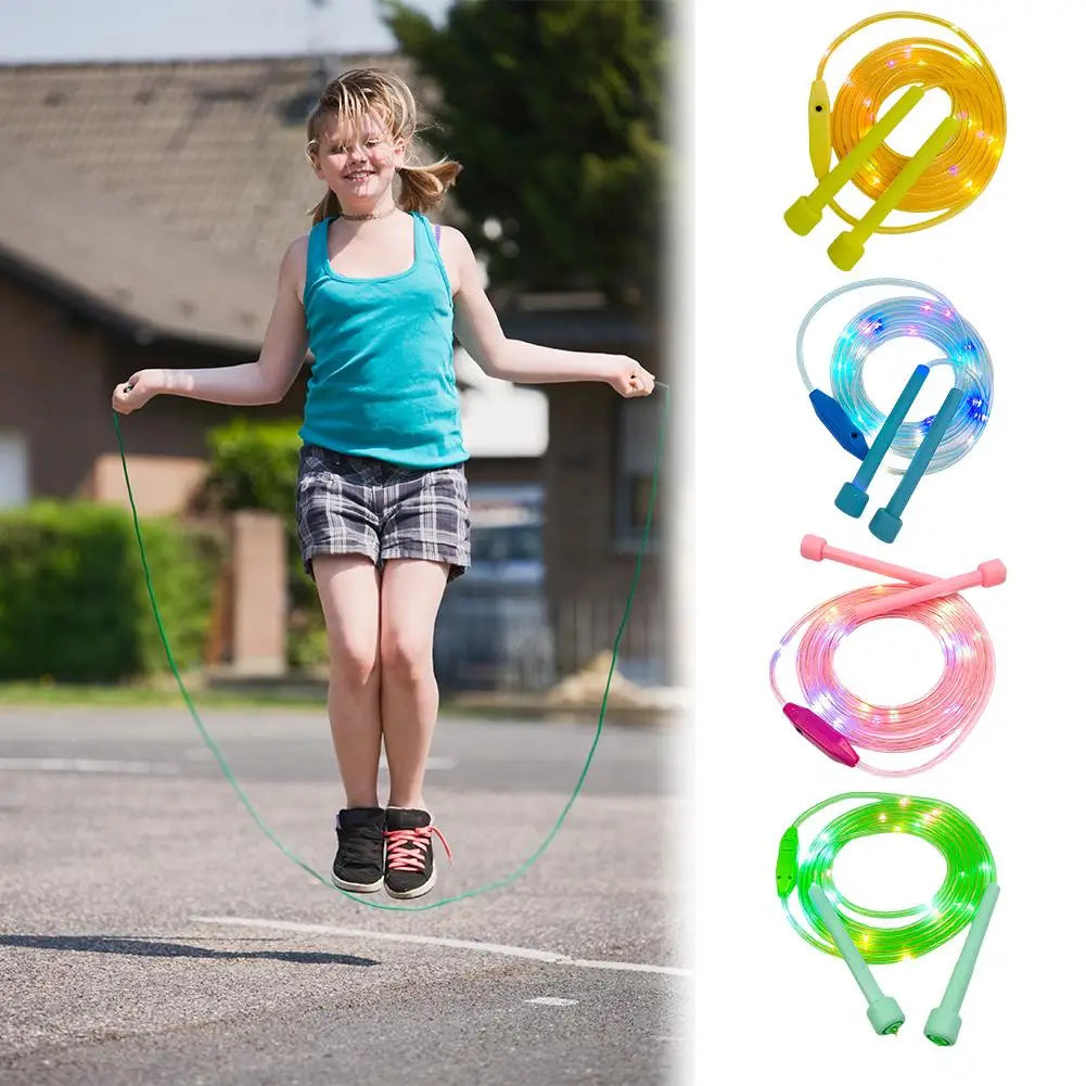 Corde à sauter lumineuse en plastique pour enfants, corde à sauter colorée pour élèves