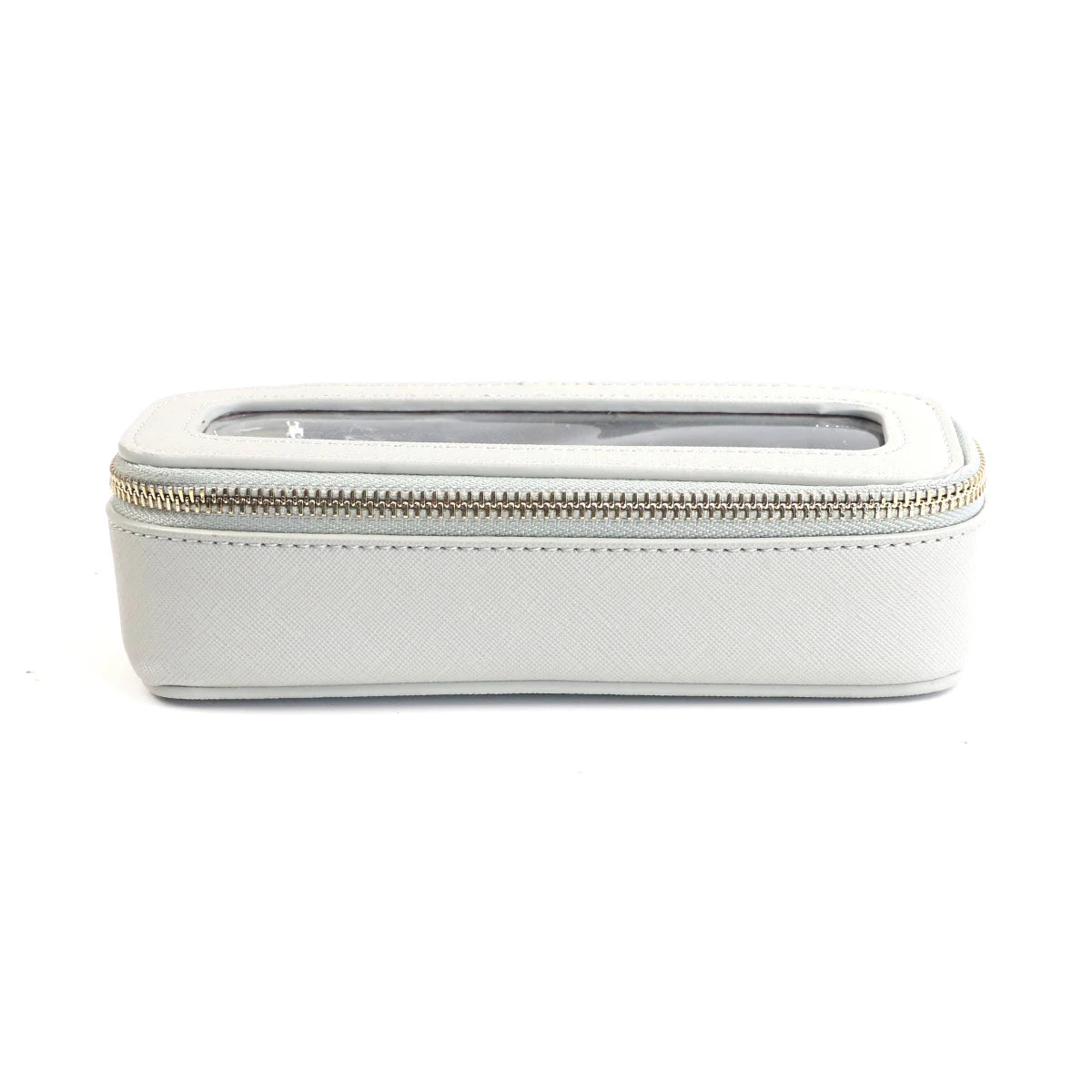 Boîte à pinceaux de maquillage transparente en cuir PU personnalisée avec nom