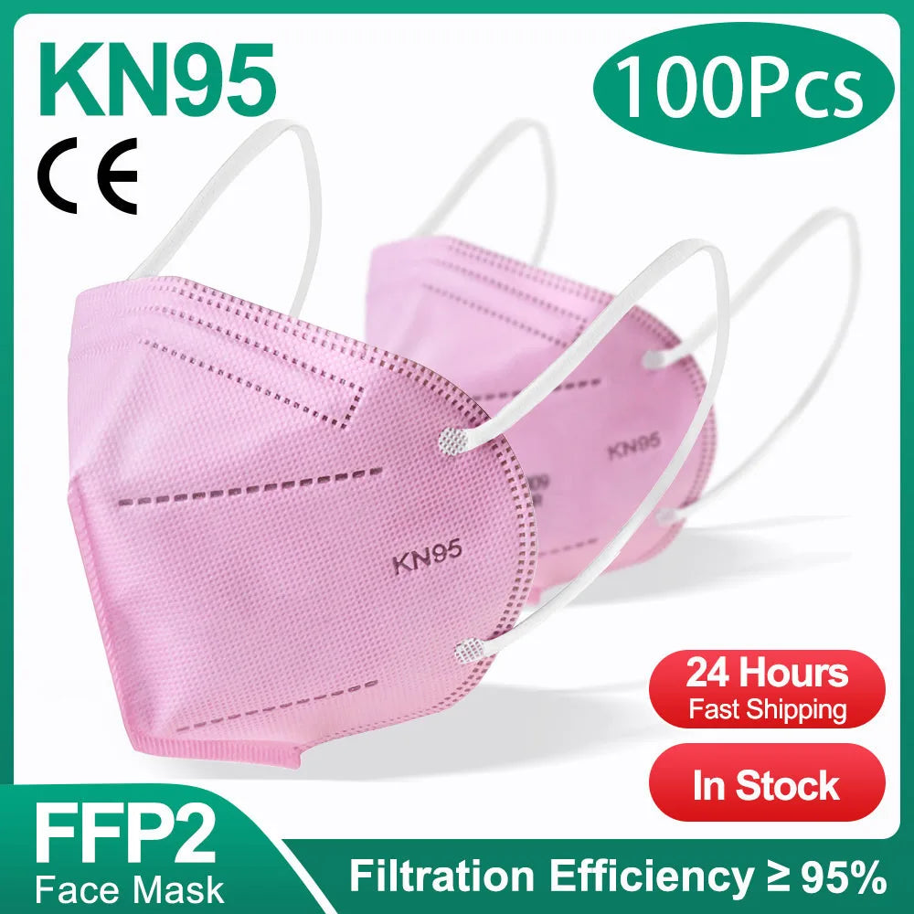 Masques FFP2 KN95 (10-200 pièces) - Masques KN95 - Filtre 5 couches - Masques chirurgicaux homologués - Masque FFP2 noir réutilisable