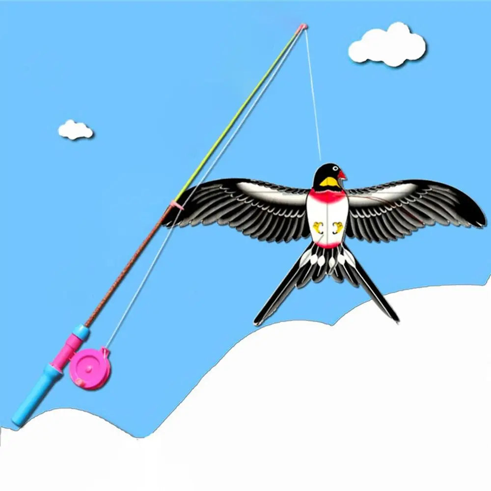 Cerf-volant aigle en plastique transparent, ligne de 30 mètres, grand aigle volant, cadeau pour enfants, cerf-volant de dessin animé, sorties en famille, jardin
