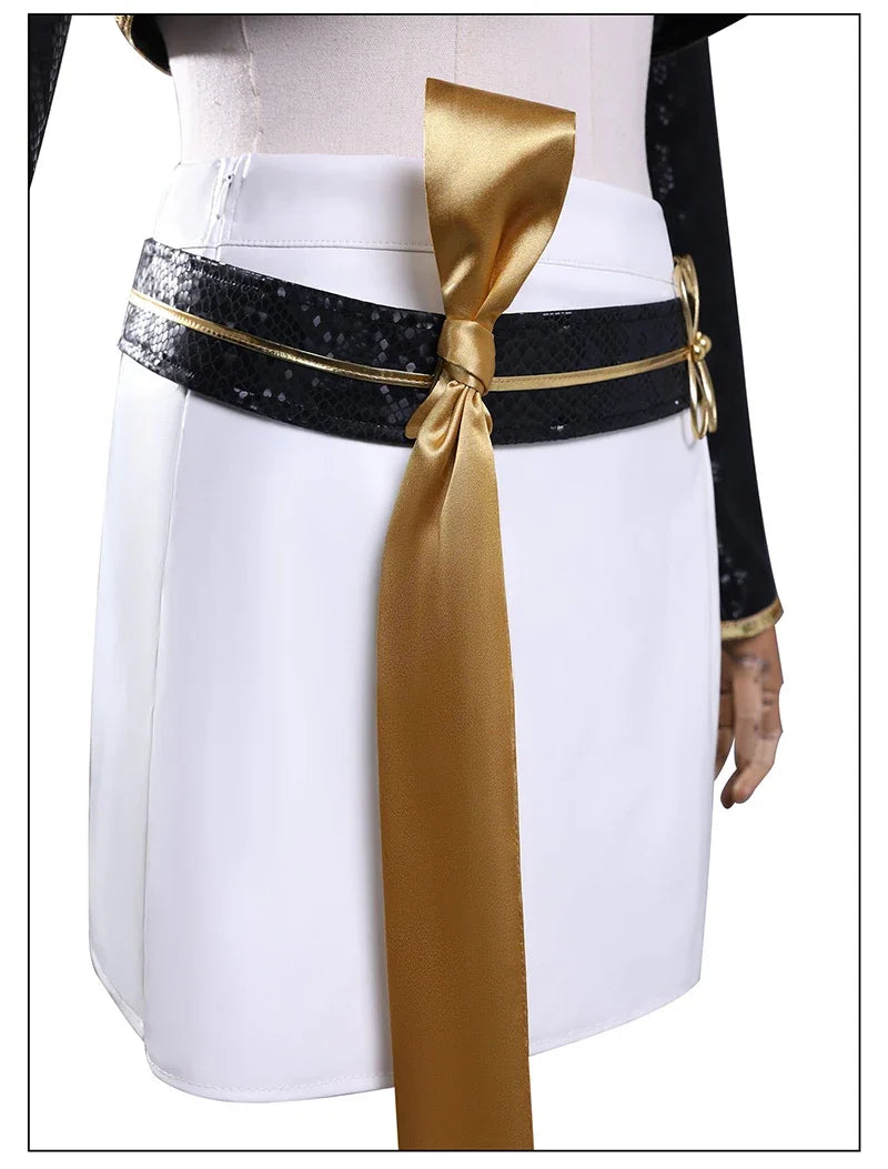 Costume de cosplay K-Pop Rumi Zoey Mira noir et doré, perruque, tenue pour fille, déguisement pour Halloween ou jeu de rôle