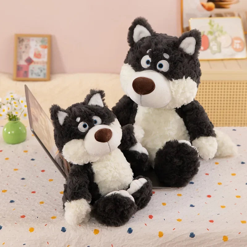Loup en peluche Kawaii, animal en peluche mignon et doux