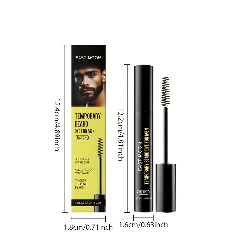 Teinture temporaire pour barbe et sourcils, couleur noire naturelle longue durée, stylo correcteur de moustache, stylo de teinture pour barbe résistant à l'eau