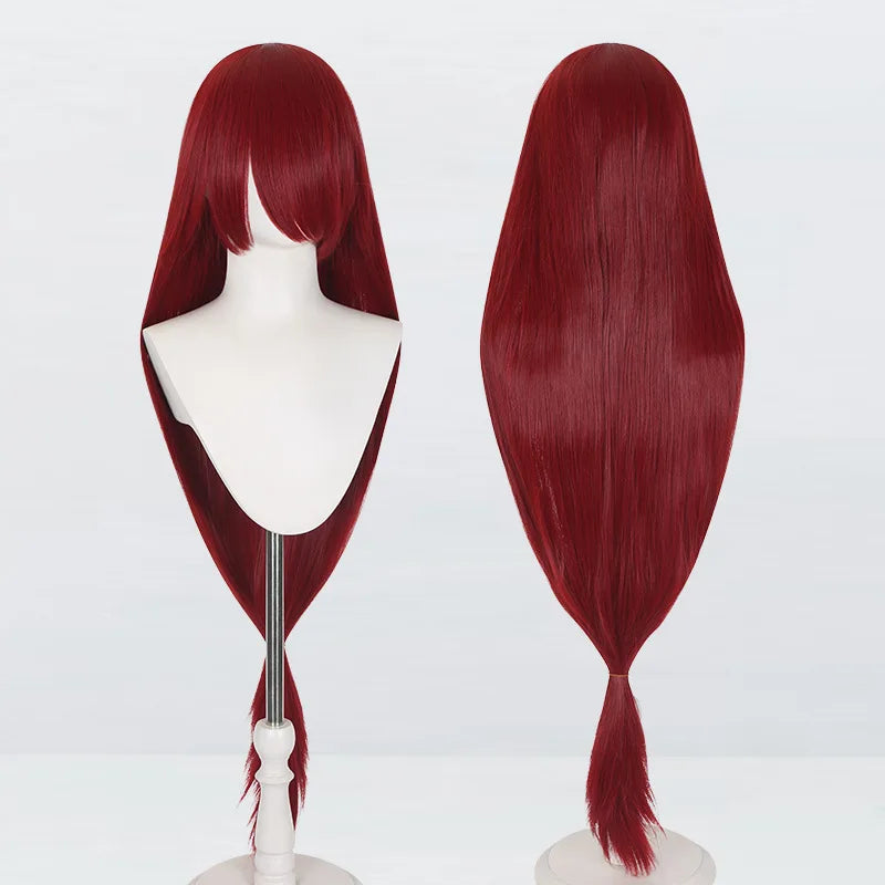 Perruque synthétique pour cosplay, 120 cm de long, lisse, multicolore, avec queue de loup inspirée de la mante religieuse et du renard, idéale pour une soirée costumée d'anime.