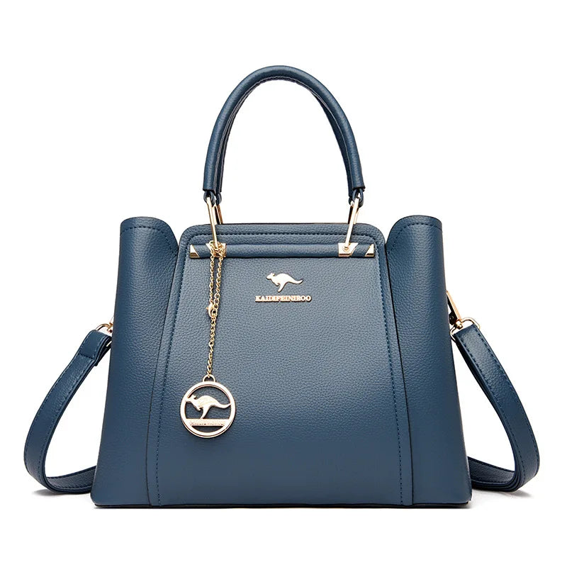 Sac bandoulière de luxe pour femme, 3 compartiments, grande capacité, en cuir, style cabas/sac messager.