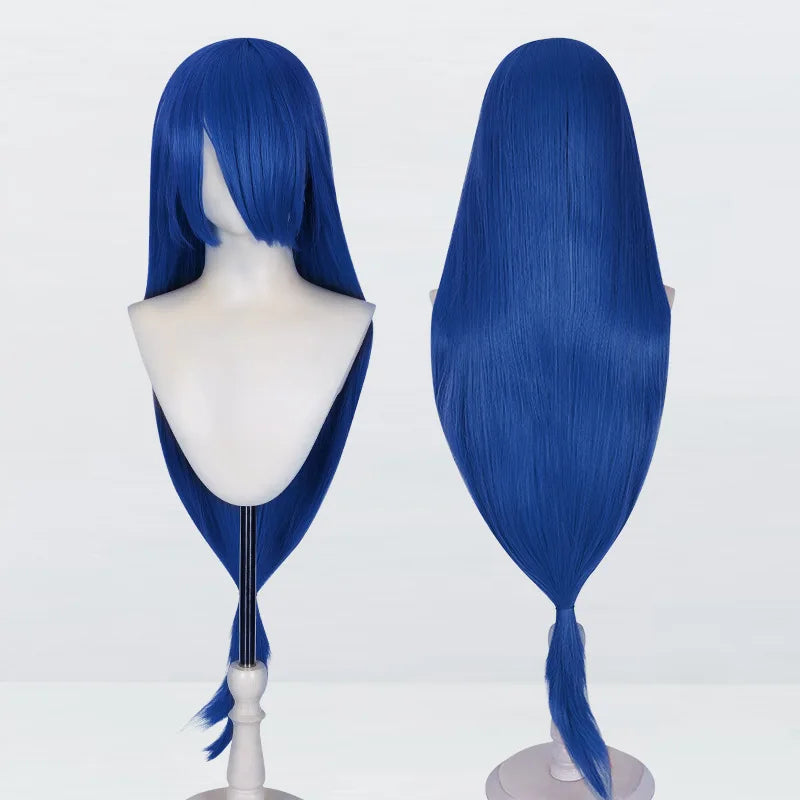 Perruque synthétique pour cosplay, 120 cm de long, lisse, multicolore, avec queue de loup inspirée de la mante religieuse et du renard, idéale pour une soirée costumée d'anime.