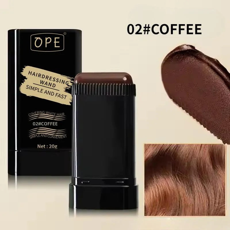 Teinture capillaire portable disponible en formats de 20 g à 20 g, résistante à l'eau et lissante pour cheveux fins, pour une couvrance instantanée.