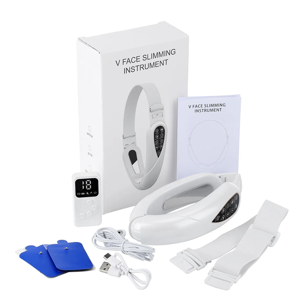 Appareil de lifting du visage par microcourant EMS, rajeunissement de la peau par lumière rouge, masseur facial en V, lifting du double menton, instrument de beauté du visage