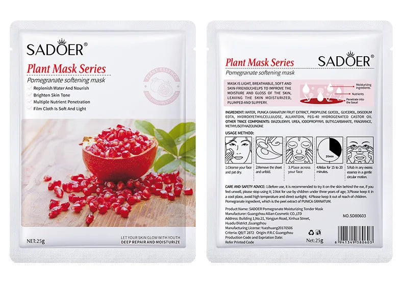 Lot de 8 masques faciaux naturels aux plantes, pour le soin du visage : hydratants, raffermissants et nourrissants.