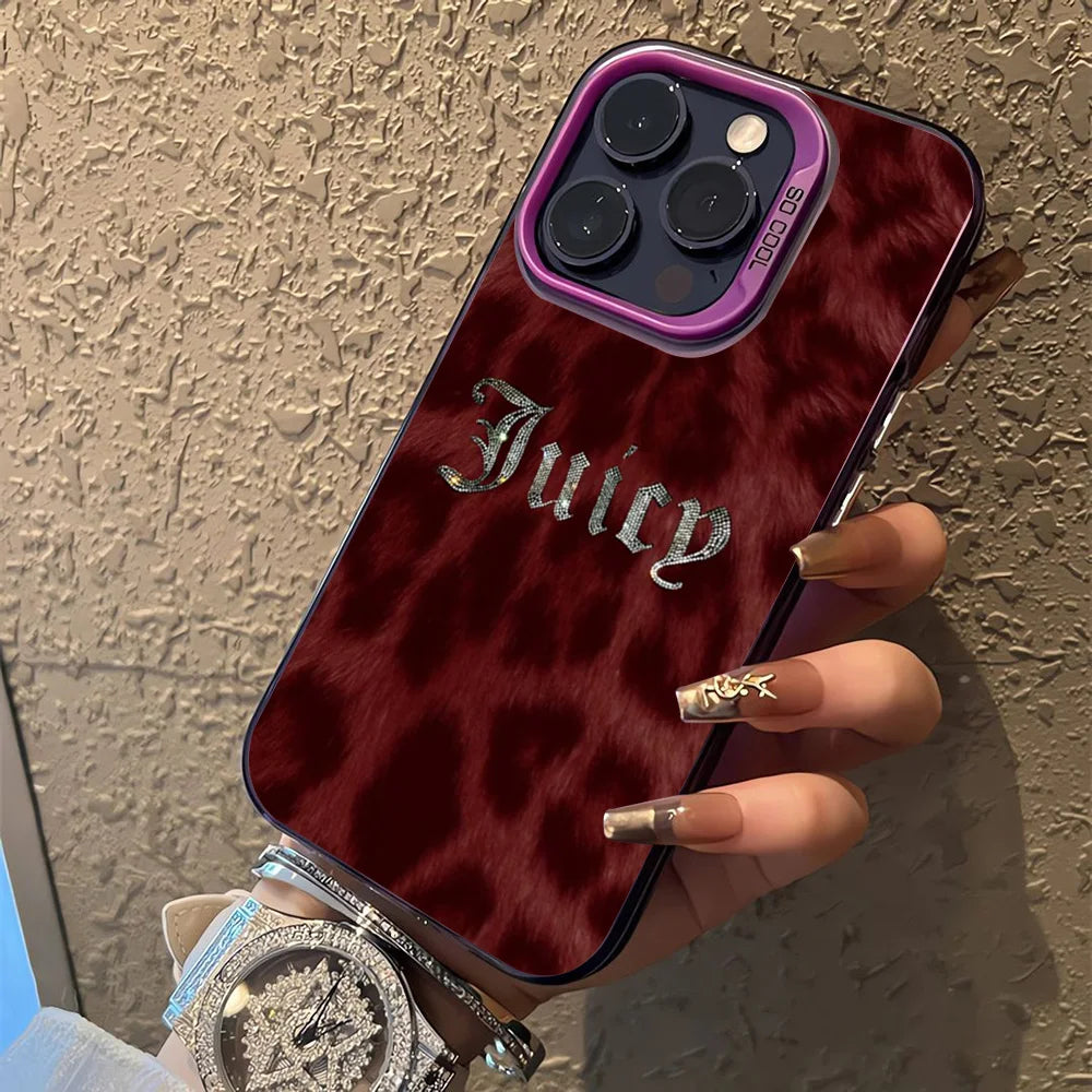 Coque de téléphone J-JuicysS Couture pour iPhone 17, 16e, 16, 15, 14, 13, 12, 11 mini, Pro Max, X, XR, XS Max, 8, 7, Air Plus, avec dos mat anti-chute